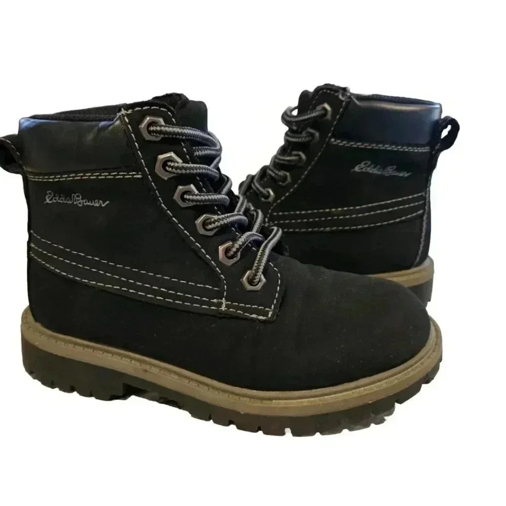 Eddie Bauer Kids Hiking Boots Size 13M Black Lace Up Trail Gorpcore Outdooor